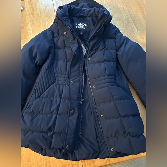Lands End HyperDry 600 Fill Down Puffer Jacket Women’s Navy Sz Small 6-8 NWT - Picture 6 of 15